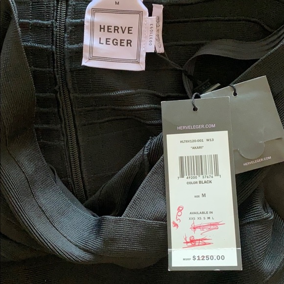 Herve Leger Black Akari Dress - Picture 6 of 8